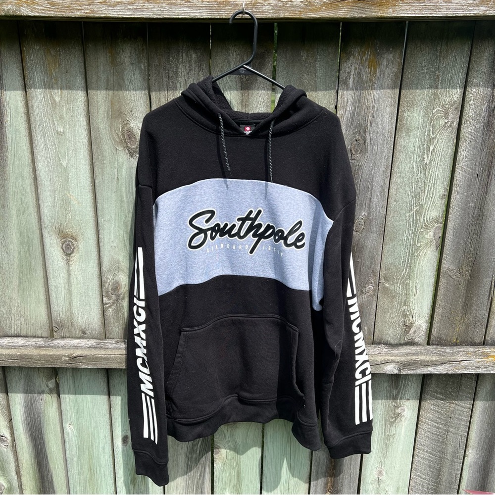 Southpole 4XB Big & Tall Black Gray Pullover Hoodie Men's Streetwear